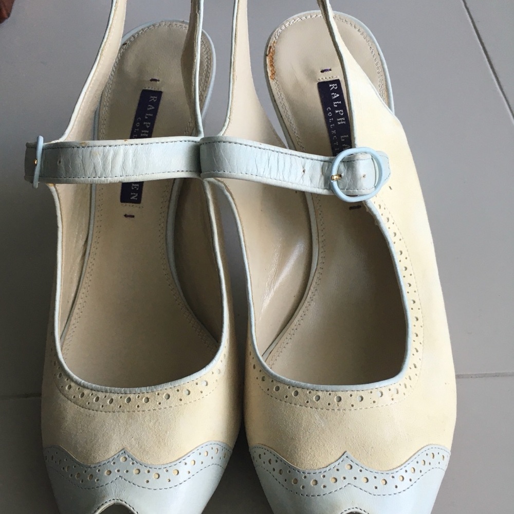 Ralph Lauren two tone spectator heels